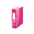 CW Office Leitz Wow Lach A4 80MM Mtl Pnk PK10, pink metal document file folder with steel fasteners for organizing A4-sized papers.