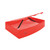 CW Office Q-Connect Box Foolscap Red, plastic storage box with lid and black locking clips, containing documents.