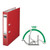 CW Office Leitz 180 Lach File 50MM A4 Red PK10, red file folder with 180-degree hinge for flexible storage and organization.