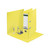 CW Office Leitz Recycle Laf A4 80MM Yellow PK10, image of yellow file binders with metal rings and adjustable reinforced sides.