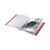 CW Office Leitz Recy Disp Bk A4 20PKT Red PK10, red recyclable document storage binder open with blank and printed pages.