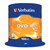 CW Office Verbatim DVD-R 16X 100PK, product packaging of 100 recordable DVDs with 4.7GB storage capacity and a 120-minute recording time, ideal for data storage and multimedia backing up.