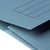 CW Office Half Flap Document Wallet A4 Blue PK50, close-up of blue paper folders with black outline on a white background.
