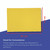 CW Office Guildhall Sq Cut Folder FC Ylw PK100, yellow square cut folder measuring 34 cm by 24 cm, designed for convenient accommodation of A4 documents.