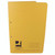 Product CW Office Q-Connect Trans File FC A4 Ylw PK25, yellow transfer file folder with a side tab and metal eyelets for filing.