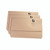 CW Office Q-Connect Doc Wallet FS Buff PK50, three recycled document wallets in buff color arranged stacked with front sides visible.