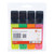 CW Office Highlighter Chisel Tip AST PK4, set of four assorted highlighters in yellow, green, orange, and pink with black chisel tips