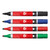 CW Office Permanent Marker Bullet Tip AST PK4, set of four colorful permanent markers in black, blue, red, and green with bullet tips.