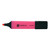 CW Office Highlighter Chisel Tip Pink PK12, pink highlighter pen with chisel tip and black end cap.