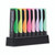 CW Office Stabilo Green Boss Hler Dset AST PK8, set of 8 colorful highlighters with matching pastel caps and black bases on a black stand.