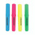CW Office Hi-Glo Highlighters Assorted PK4, vibrant yellow, pink, blue, and green highlighters with bold black lettering on each.
