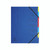 CW Office Europa 7 Part Organiser Blue 54072E, blue multi-compartment organizer with color-coded tabs and black elastic straps.
