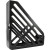 CW Office Q-Connect Magazine Rack Black, black magazine rack with a modern slanted design and multiple slots for organizing magazines and literature.