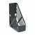 CW Office Magazine Rack File Foolscap Black, black metal magazine rack with a modern design and elongated cutouts for organizing letters and files.