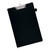 CW Office Standard Clipboard Foolscap BLK, black hardboard clipboard with a metallic clip for hold documents securely.