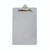 CW Office Q-Connect Metal Clipboard FC GREY, a metal clipboard with a textured grey finish and a sturdy metal clip at the top for holding papers securely.