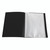 CW Office Q-Connect Pres Dsp Book 20PKT BLK, black presentation dispenser book open with plastic sleeves for documents.
