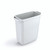 CW Office Durable Durabin Waste Bin 60L White, a white rectangular plastic waste bin with a removable grey inner liner for office waste management.