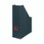CW Office Leitz Cosy Magazine File A4 GREY, a sleek grey desktop magazine organizer with a modern design and a red handle for easy access.