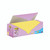 CW Office Super Sticky Znotes Ylw 76X76 PK24, a box of yellow sticky notes with a purple and white packaging design, featuring 24 pads of 76x76mm size, ideal for office or home organization.