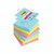 CW Office Post-It S/S Z-N 76X76 90S Cosmic PK6, set of colorful sticky notes in pastel shades of blue, yellow, and pink with product packaging on top.