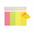 CW Office Q-Connect Quick Tabs 20X50 Neo PK200, assortment of pastel-colored sticky notes in a box with one sticky note partially peeled off.
