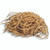 CW Office Q-Connect Rubber Bands 500G No 75, a pile of beige rubber bands on a white background.