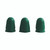 CW Office Q-Connect Thimblette NO.0 Green PK12, set of three green textured rubber thimbles with knobby surface and open base for finger protection and grip.