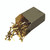 CW Office Paper Fasteners Pointed 20MM P200, gold-colored paper fasteners spilling from a black box.