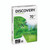 CW Office Discovery A4 70GSM White Paper P2500, packaging box of eco-efficient white printer paper with a graphic of a cyclist and product details.