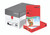 CW Office Xerox Symp A4 Paper 80G Dred PK500, box of 500 A4 sheets of red-lined laser and inkjet printing paper.