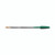 CW Office Bic Cristal Ballpoint Pen Green PK50, a transparent pen with green cap and tip, and a gold-colored writing tip.