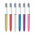 CW Office Bic 4 Colours Bp M/Point Astd PK12, set of six multi-color ballpoint pens with white caps and different colored ink barrels including gold, red, black, blue, purple, and pink.
