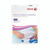 Product CW Office Xerox Prem Dig Cbnl PPR 3-PLY PK500, packaging of 500 digital carbonless paper sheets with colorful wave design and a person filling out a form.