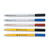 CW Office Ball Pen Medium 1MM Tip BLK PK50, set of five ballpoint pens with black, blue, red, and yellow ink, featuring medium and fine tip sizes for versatile writing.