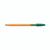 CW Office Bic Orange Cristal Fine Grip Pen, orange barrel with green cap and clip, fine tip for precise writing.