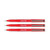 CW Office Artline 200 Pens Red Packed PK12, three red pens with fine tips and metallic clips