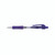 CW Office Q-Connect Retractable Ball Pen Blue, blue retractable pen with a transparent body and blue grip, featuring a clip for easy carrying.