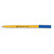 CW Office Ball Pen Fine 0.7MM Tip Blue PK50, yellow and blue ballpoint pen with fine tip and packaging.