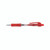 CW Office Q-Connect Retractable Blue/Red Pen, red retractable ballpoint pen with transparent body and red grip.