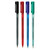 CW Office Ball Pen Medium 0.5MM Line Blue PK20, set of four colorful ballpoint pens in black, red, blue, and green with transparent barrels and matching caps.
