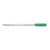CW Office Ball Pen Medium 1MM Tip Green PK20, a green capped transparent ballpoint pen with a medium 1mm tip for smooth writing.
