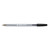 CW Office Ball Pen Medium 1MM Tip Black PK50, a clear plastic pen with a black cap and a visible black ink refill inside.