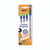 CW Office Bic Cristal Ball Pen Med BLU PK4, pack of four blue ballpoint pens with transparent barrel and blue caps.