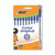 Product CW Office Bic Cristal Ball Pen Med BLU PK10, pack of ten blue ballpoint pens on orange and white card with recyclable packaging and branding.