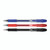 CW Office Q-Connect Delta Gel Pen Black PK12, set of three gel pens in blue, red, and black with textured grip and quick dry ink for smooth writing.