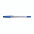 CW Office Blue Medium Ball Point Pen PK50, blue ink retractable ballpoint pen with clear barrel and blue cap and tip.