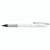 CW Office Pentel Floatune R/Ball 0.8 BLK PK12, white and black ballpoint pen with a clip on the cap