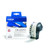 Product CW Office Brother Cont PPR Tpe 29MM BLK/WHT, black and white continuous label tape with tape dispenser for Brother printers.
