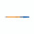 CW Office Q-Connect Ball Point Fine Blue PK20, blue capped ballpoint pen with orange barrel and blue grip and cap, fine tip